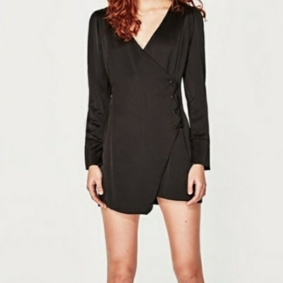 Zara trafuluc large satin surplice dress NWT - Picture 1 of 14